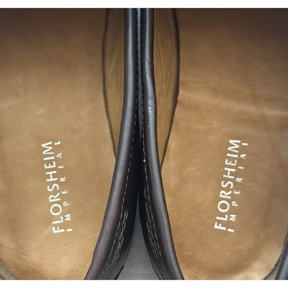 Florsheim Men's Size 9.5 3E Imperial Slip On Loafer Dark Brown Leather - Picture 5 of 10